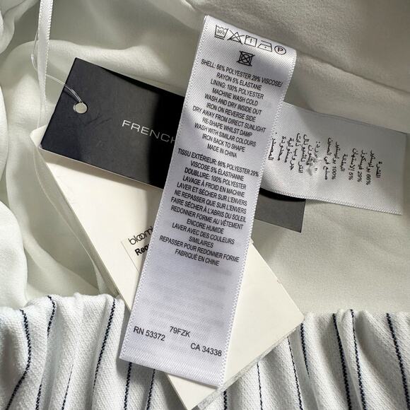 French Connection Pinstripe Shorts Size US 6 Summer White - Picture 9 of 14